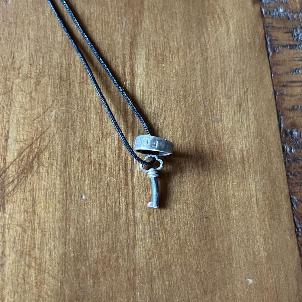 Be You B.U. 925 Sterling Silver Organic Forever ring and key necklace